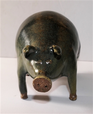 Jugtown Pottery Pig Sculpture by Travis Owen 2003 - North Carolina Potter - Pig Measures 5 tall 8 Tail to Snout 