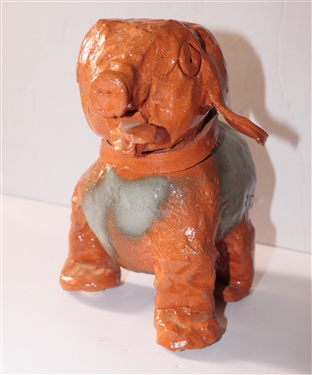 NSP Art Pottery Dog Statue - Missing 1 Ear - Statue Measures 8 1/2 tall  