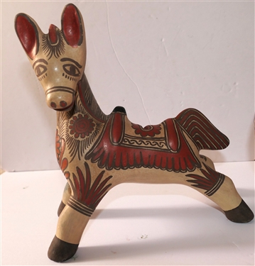 Mexican Art Pottery Horse Bank - Hand Painted - Horse Measures 10 tall 10 Across