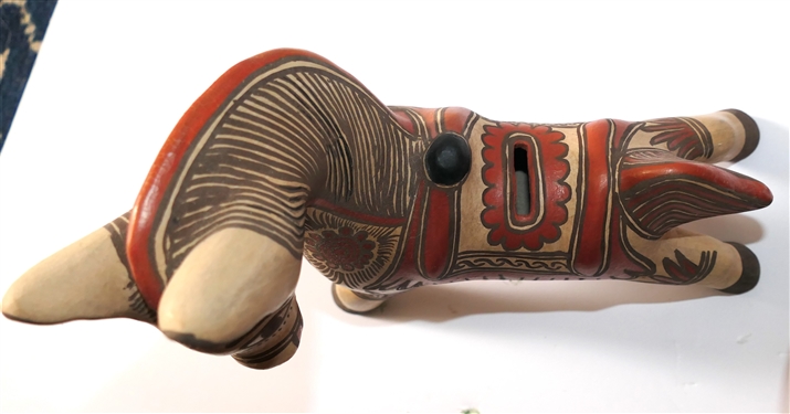 Mexican Art Pottery Horse Bank - Hand Painted - Horse Measures 10 tall 10 Across