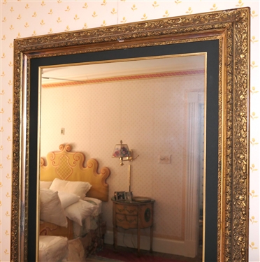 Pretty Rectangular Mirror in Fancy Gold Gilt Frame - Frame Measures 39 by 30 