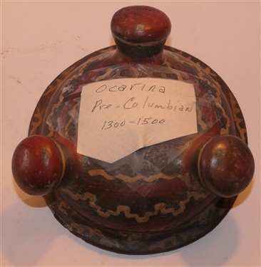 Pre Columbian Mayan 3 Footed Bowl - Pretty Decoration - Bowl Measures 2 3/4 Tall 6 1/2 Across - 3 Rough Spots on Edges of Bowl 