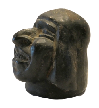 Myan Figural Face Vase - Measures 3 1/2 Tall 