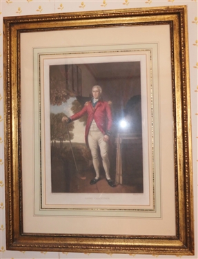 Henry Callender Hand Colored Engraving Beautifully Framed and Matted - Frame Measures 27 By 21