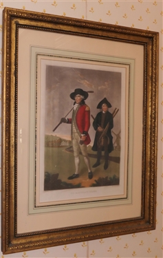The Black Heath Golfer Hand Colored Engraving Beautifully Framed and Matted - Frame Measures 27 by 21 