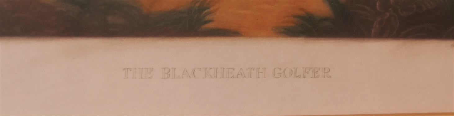 The Black Heath Golfer Hand Colored Engraving Beautifully Framed and Matted - Frame Measures 27 by 21 