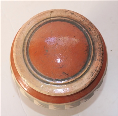 Artist Stamped Studio Art Pottery Lidded Vessel - Stamped on Bottom - Measures 6 1/2 tall 5 1/2 Across