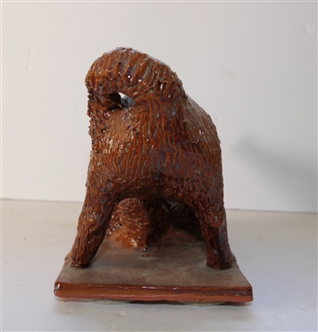 Ding Denlinger Folk Art Pottery Dog Sculpture - Dog Measures 5 1/2 tall 10 Long