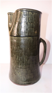 Wayne Hewell Pottery Buttermilk Pitcher - Georgia Folk Potter - Large Pitcher Measures 17 Tall 6 1/4 Across