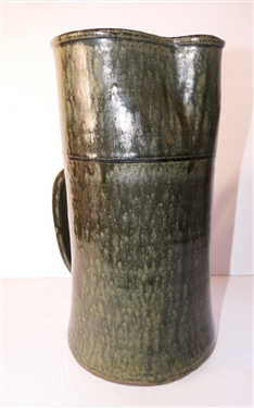 Wayne Hewell Pottery Buttermilk Pitcher - Georgia Folk Potter - Large Pitcher Measures 17 Tall 6 1/4 Across