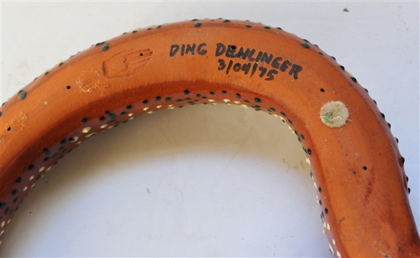Awesome Ding Denlinger Folk Art Pottery Snake Sculpture - Heavily Decorated - Snake Measures 1 3/4Tall 12 Across