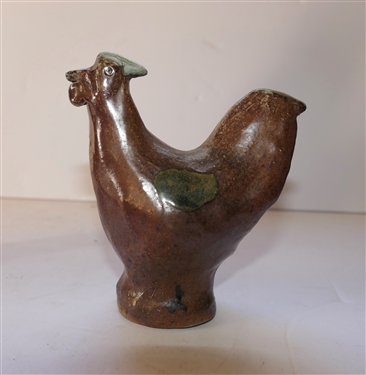 2002 Owen Jugtown - North Carolina Art Pottery Chicken Sculpture - Chicken Measures 5 Tall 5 Beak to Tail 