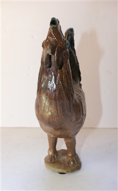 2002 Jugtown -North Carolina Art Pottery Rooster - Signed By Artist on Bottom - Rooster Sculpture Measures 9 1/2 tall 7 1/2 Beak to Tail 