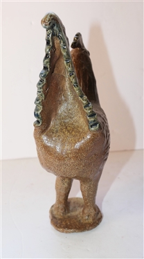 2002 Jugtown -North Carolina Art Pottery Rooster - Signed By Artist on Bottom - Rooster Sculpture Measures 9 1/2 tall 7 1/2 Beak to Tail 