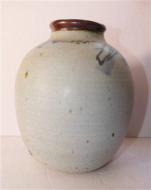 Jim Sockwelll - North Carolina Studio Art Pottery Large Vase - Artist Signed on Bottom - Vase Measures 10 Tall 