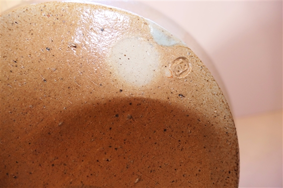 Large Mark Hewitt Double Handled Urn with Lid - Decorated with Loops and Wavy Lines - Pot Measures 14 tall With Lid - 12 Handle to Handle - Stamped on Bottom by North Carolina Potter Mark Hewitt