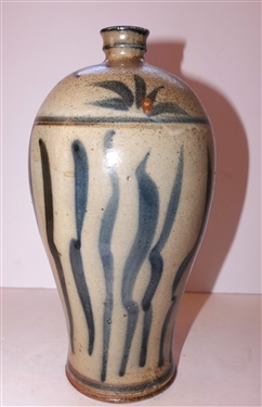Unusual Daniel Johnson North Carolina Art Pottery Vase - Unusual Decoration - Marked with D - Vase Measures 12 tall