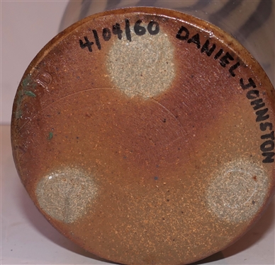Unusual Daniel Johnson North Carolina Art Pottery Vase - Unusual Decoration - Marked with D - Vase Measures 12 tall
