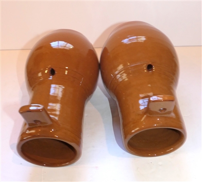 2 Williamsburg Pottery Bird Houses - Brand New - Dated 2012 - Houses Measure 8 by 5 