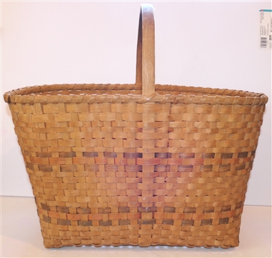 1940's Cherokee Indian Market Basket - Basket Measures 10 1/2 Tall 19 by 9 1/2 - Height Does Not Include Handle 
