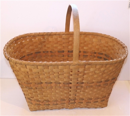 1940's Cherokee Indian Market Basket - Basket Measures 10 1/2 Tall 19 by 9 1/2 - Height Does Not Include Handle 