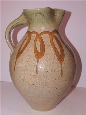 Very Large Mark Hewitt North Carolina Pottery Pitcher with Loopy Design - Pitcher Measures 17 Tall