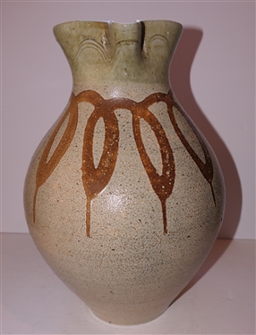 Very Large Mark Hewitt North Carolina Pottery Pitcher with Loopy Design - Pitcher Measures 17 Tall