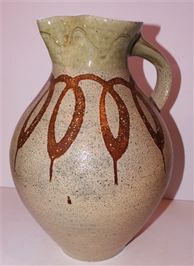 Very Large Mark Hewitt North Carolina Pottery Pitcher with Loopy Design - Pitcher Measures 17 Tall