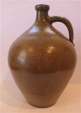 Nice Studio Art Pottery Jug with Incised Sun - Signed by Artist Mahan - Jug Measures 14 Tall 