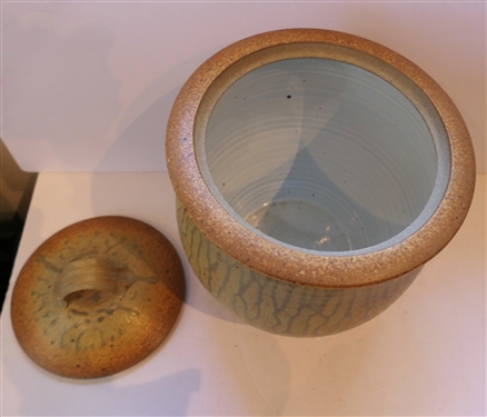 Tucker North Carolina Studio Art Pottery Jar with Lid - Pretty Glaze - Jar Measures 12 tall 