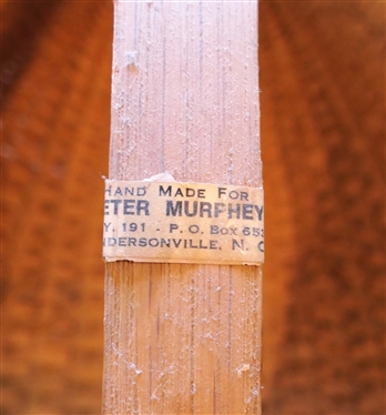 Large Oak Splint Buttocks Basket Handmade For Peter Murphy - Hendersonville, NC Original Paper Tag on Handle - Basket Measures 8 tall 13 by 14 - Not including Handle 