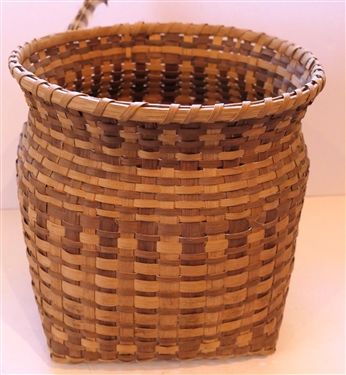 Late 1940's / Early 1950's Cherokee Indian Basket - Two Tone Dyed Splints - Basket Measures 10 tall 10 Across