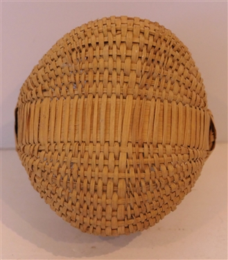 Very Finely Woven Small Oak Splint Egg Basket - Handmade For Peter Murphy - Hendersonville, NC - Basket Measures 2 1/2 Tall 3 1/2 By 3 1/2 