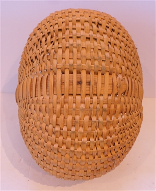 Medium Size Handmade Oak Splint Egg Basket Handmade For Peter Murphy - Hendersonville, NC - Basket Measures 5 Tall 10 by 8 - Not Including Handle 