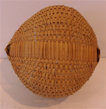 Very Finely Woven Small Oak Splint Egg Basket Handmade For Peter Murphy - Hendersonville, NC - Basket Measures 2 1/2 tall 4 by 4 