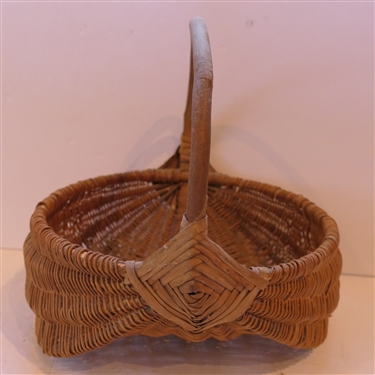 Willow Frond and Stick Buttocks / Egg Basket Handmade - Basket Measures 4 tall 10 by 10 - Not Including Handle