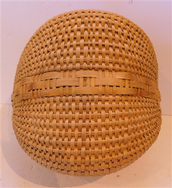 Handmade Oak Splint Buttocks / Egg Basket - Expertly Woven Handmade For Peter Murphy - Hendersonville, NC - Basket Measures 6 tall 10 by 10 