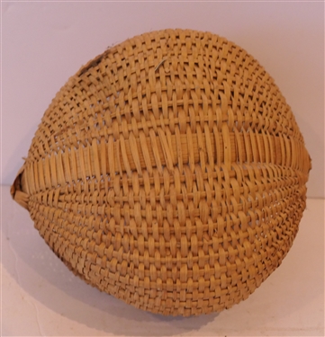 Smaller Handmade Oak Splint Egg Basket - Finely Woven - Basket Measures 3 1/2 tall 6 by 7 - Not Including Handle 