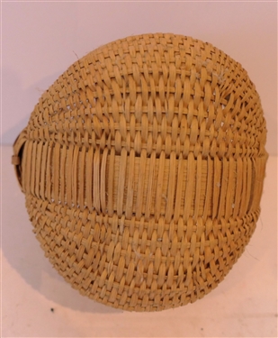Small Very Finely Woven Oak Splint Egg Basket - Handmade For Peter Murphy - Hendersonville, NC - Basket Measures 2 1/2 tall 4 by 4 1/4 - Not Including Handle e