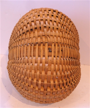 Medium Size Handmade Oak Splint Egg / Buttocks Basket - Handmade For Peter Murphy - Hendersonville, NC - Basket Measures 5 tall 8 by 8 - Not Including Handle