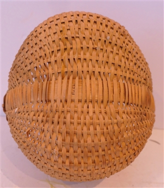 Smaller Handmade Oak Splint Egg Basket - Finely Woven - Basket Measures 4 tall 6 1/2 by 7 - Not Including Handle