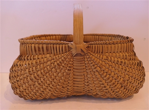 Rectangular Shaped Oak Splint Basket Handmade For Peter Murphy - Hendersonville, NC - Basket Measures 6 1/4 Tall 14 by 9 - Not Including Handle