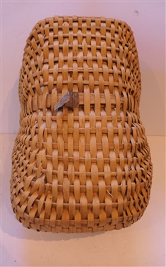 Rectangular Shaped Oak Splint Basket Handmade For Peter Murphy - Hendersonville, NC - Basket Measures 6 1/4 Tall 14 by 9 - Not Including Handle