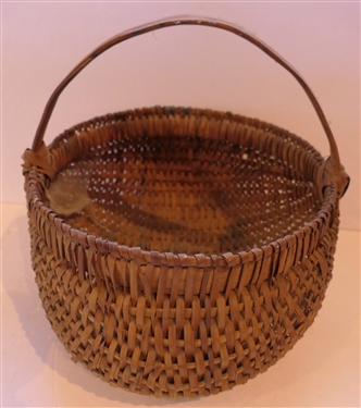 Oak Splint Egg /Buttocks Basket Handmade For Peter Murphy - Hendersonville, NC - Basket Measures 5 Deep 10 by 10 - Not Including Handle