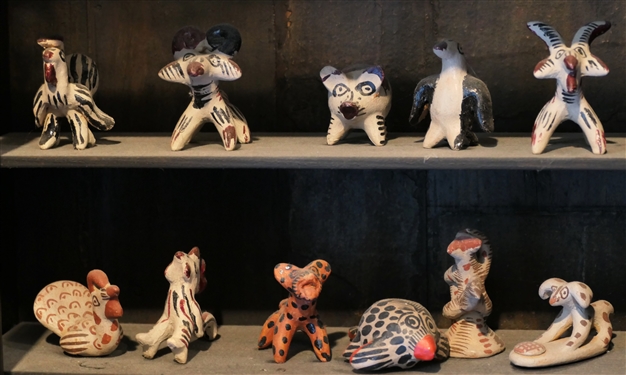 17 Mexican Folk Art Pottery Animal Figures - Each Figure Measures Approx. 2 