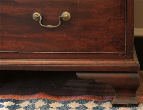Nineteenth Century Mahogany Solid End Chest of Drawers 2 Dovetailed Drawers Over 3 Dovetailed Drawers - Beaded Drawer Fronts - Bracket Feet - Chest Measures 35 1/2 tall 42 by 20 1/2 