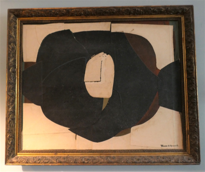 Russell Arnold - North Carolina Artist - Original Mixed Media Art Work - Framed in Gold Frame - Artist Signed - Frame Measures 28" by 34" 