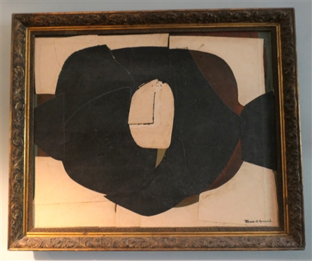Russell Arnold - North Carolina Artist - Original Mixed Media Art Work - Framed in Gold Frame - Artist Signed - Frame Measures 28 by 34 