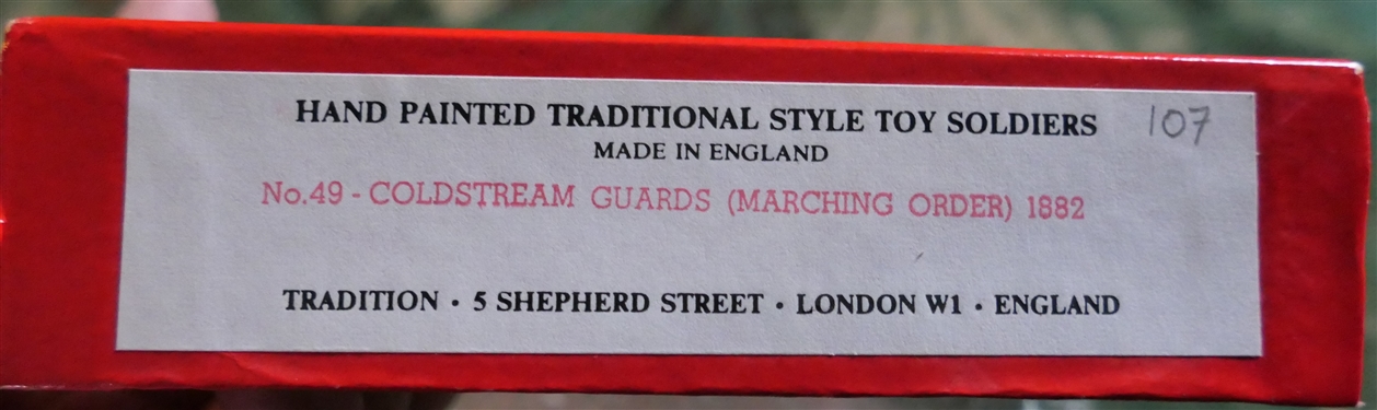 Tradition for Collectors - Hand Painted Traditional Toy Soldiers - Made in England - No. 49 Coldstream Guards (Marching Order) 1892 - Limited Edition Set Number 107 of 500 Worldwide - Each Soldier...