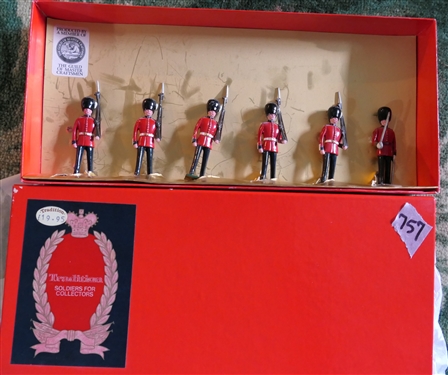 Tradition for Collectors - Hand Painted Traditional Toy Soldiers - Made in England - 6 Soldiers in Original Box - Each Soldier Measures 3 - Label Missing From Box